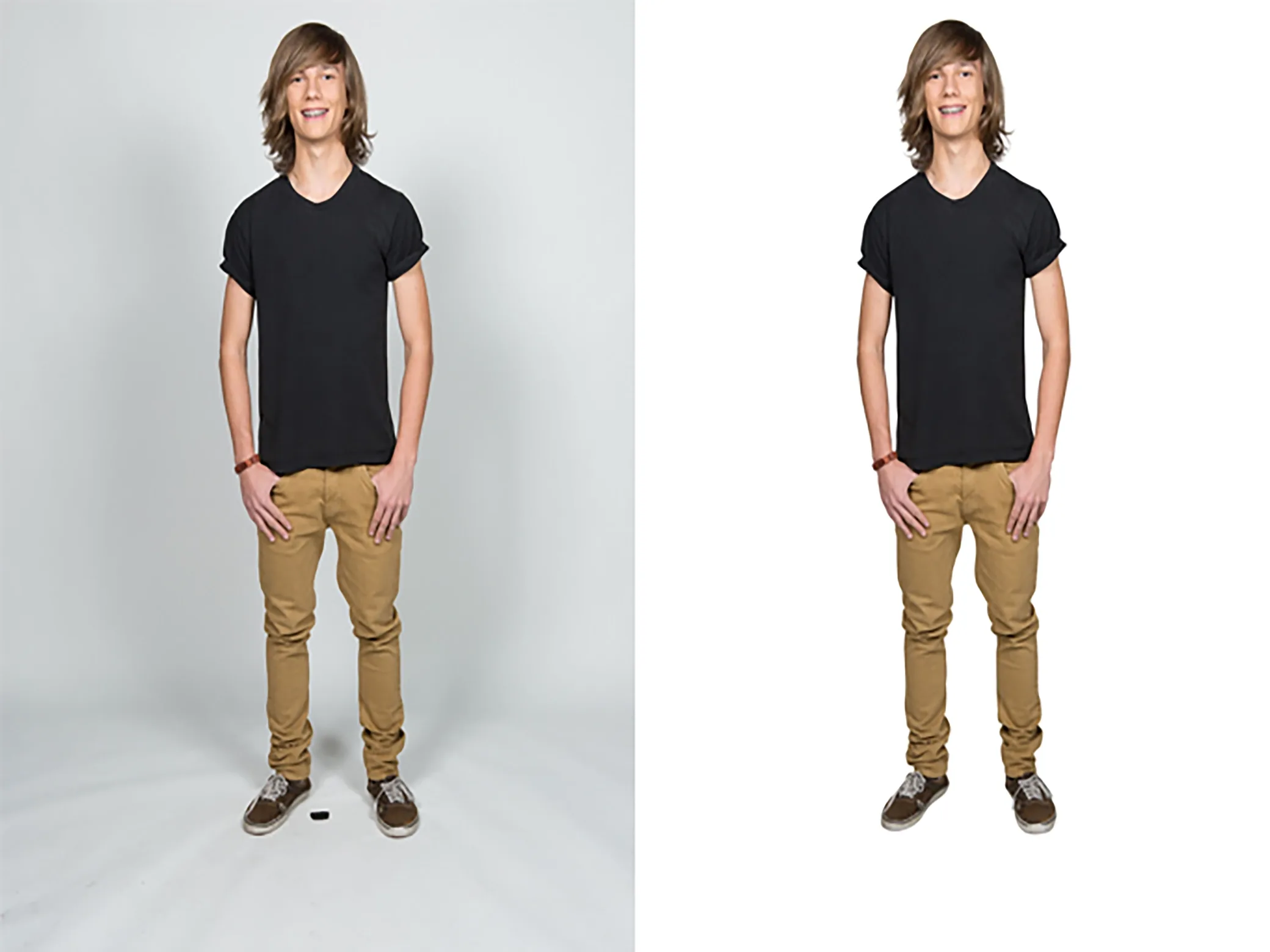 Model photo backdrop changing