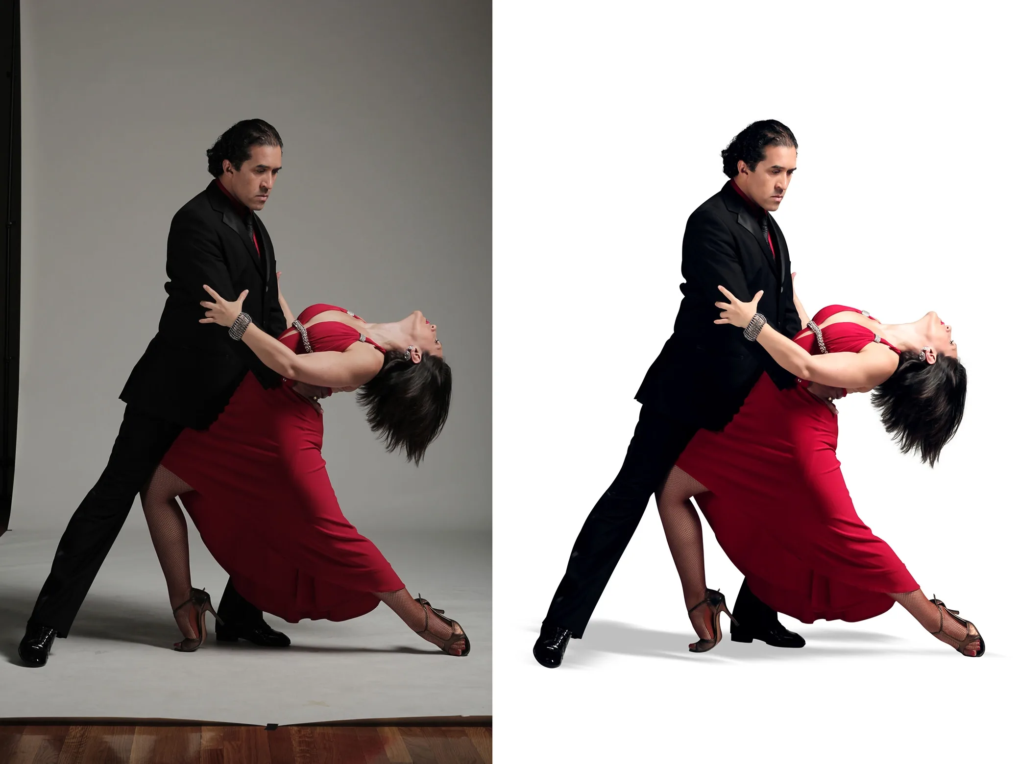 Model photo retouching with background remove